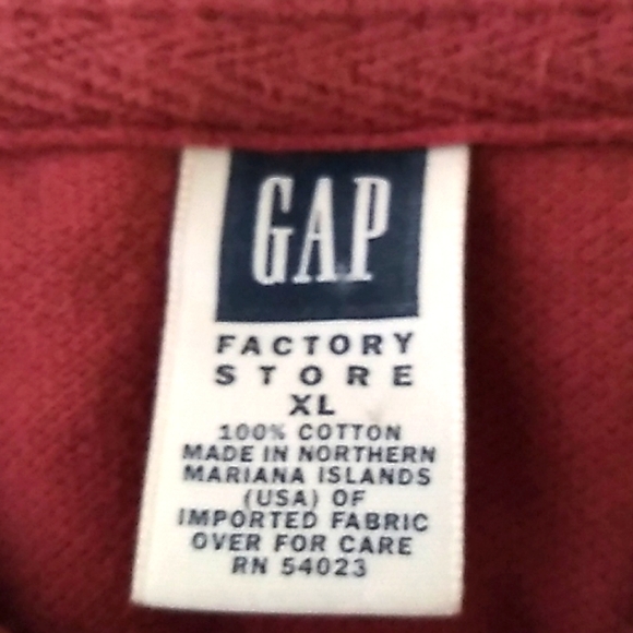 Vintage Gap Factory Store Men's Long Sleeve Medium Red Polo Shirt Sz Xlarge - Picture 3 of 3